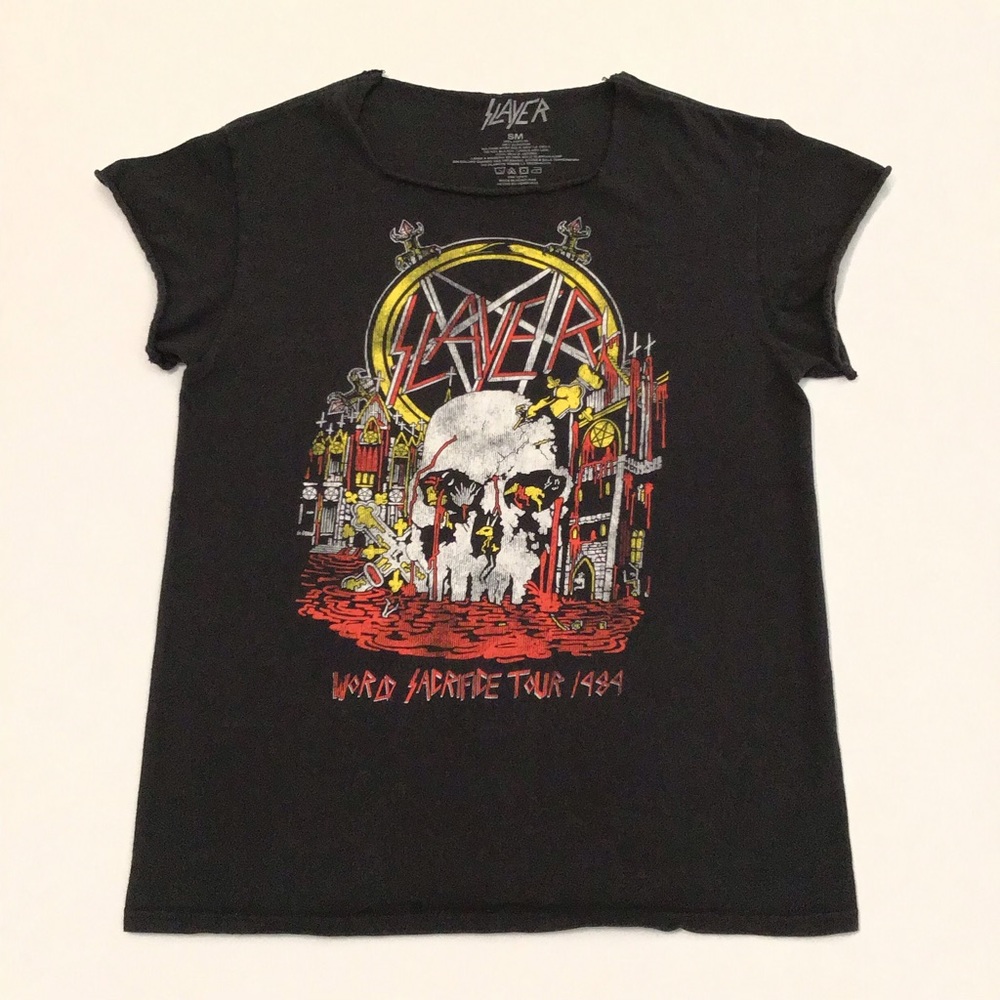 Slayer World Sacrifice 1989 Tour Graphic Top